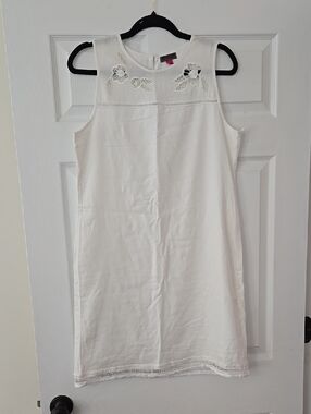 NWOT Vince Camuto White Sleeveless Dress with Lace Cutwork